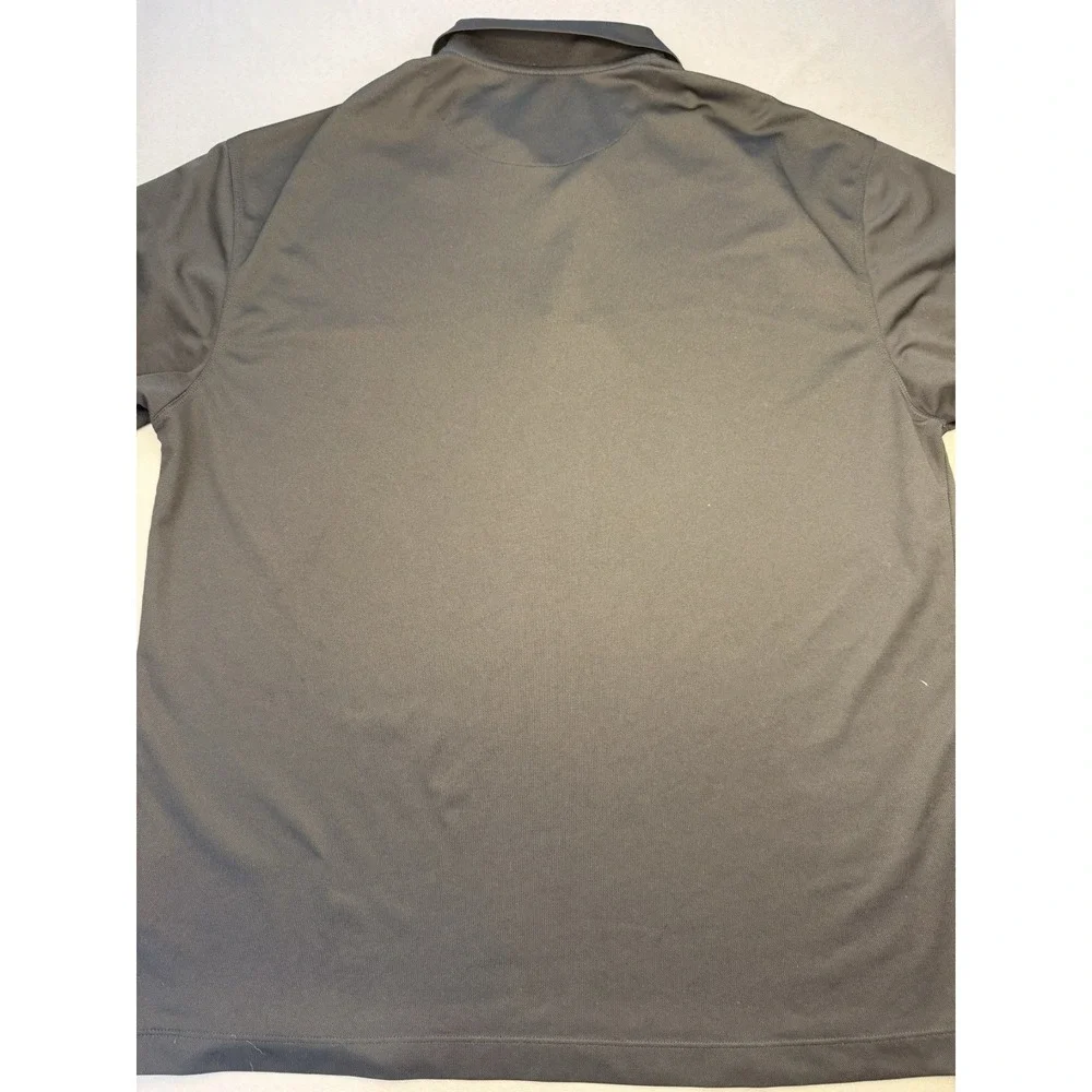 Nike Golf Mens Dri-FIT‎ Black Short Sleeve Polo Shirt 3-Button Mesh Texture XL